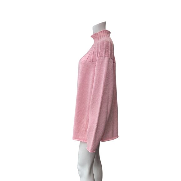 $475 NWT Escada Rose Pink Knit Schinkel Mock-Neck Jumper Wool Sweater size XL - Picture 7 of 10